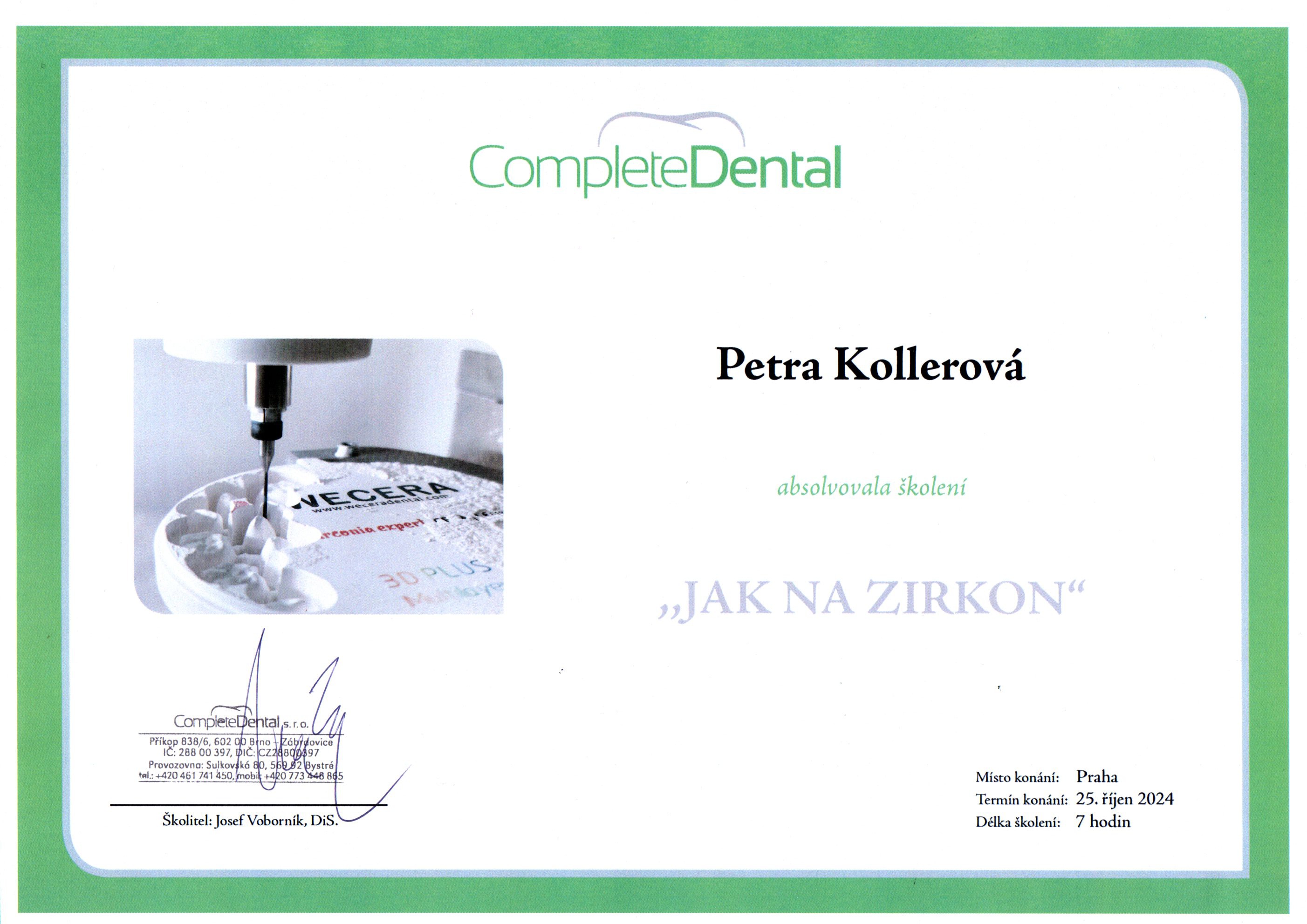 certifikáty zubní laboratoř